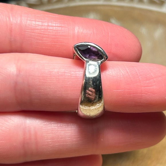 Links of London Purple Amethyst Modern Design 925 Sterling Silver Ring - Picture 13 of 16